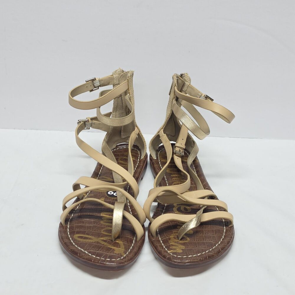 Sam Edelman Gibbs Natural Sand Leather Gladiator Sandal Womens Size 9 NEW